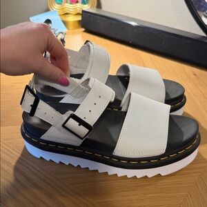 White and Black Platform Sandals